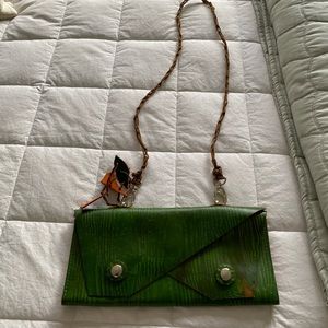 Artisan leather clutch purse
